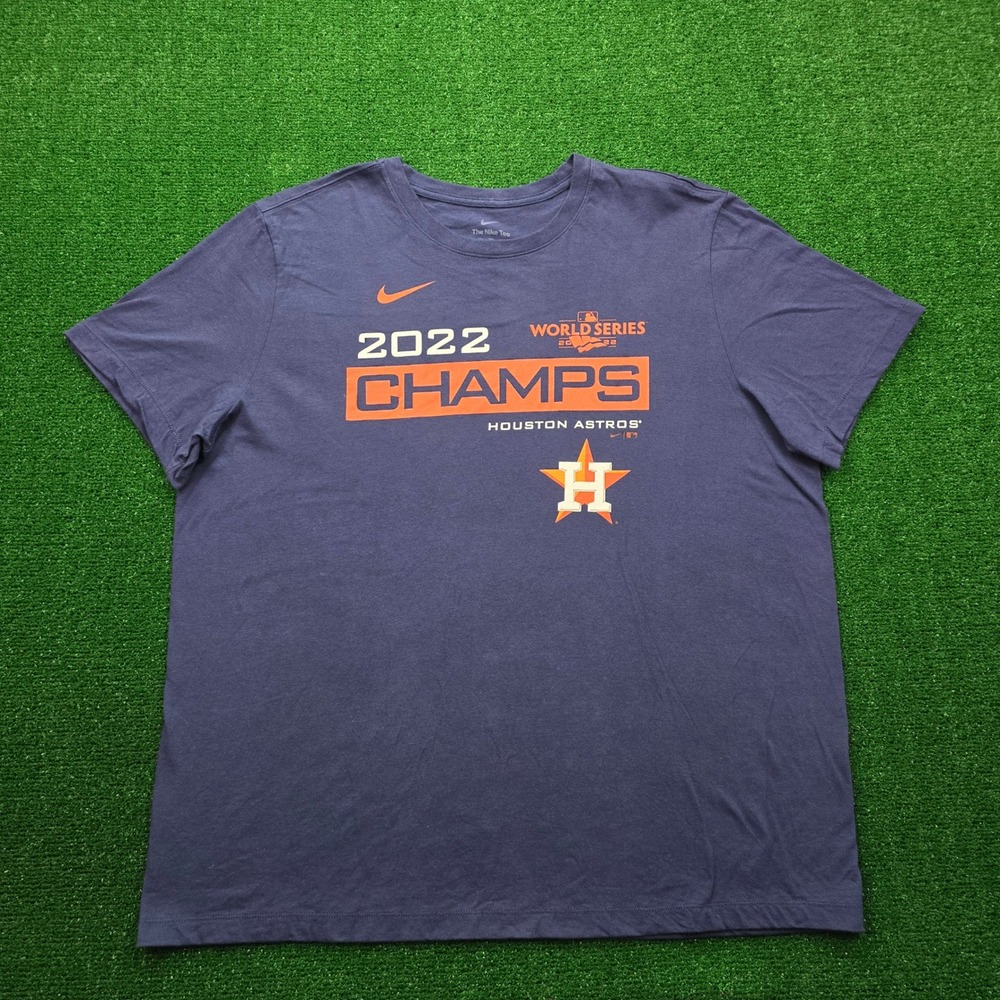 Nike Houston Astros Tshirt Mens 2XL Blue 2022 World Series Champs MLB Tee‎